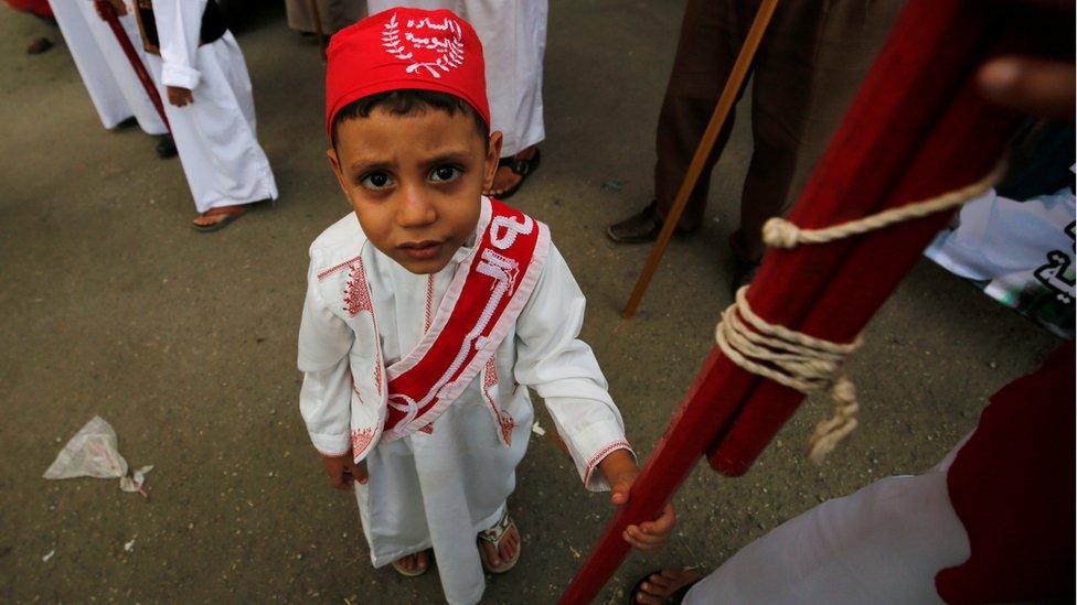 An Egyptian Sufi Muslim boy celebrates the New Islamic Hijri year 1438 in old Islamic Cairo, Egypt - Sunday 2 October 2016