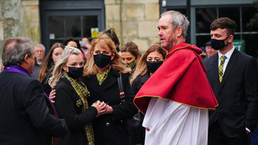 Mourners arrive at Truro Cathedral for Jethro funeral