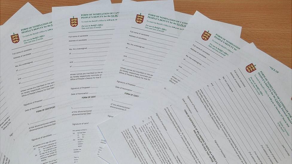 Guernsey Election 2016: Nomination forms