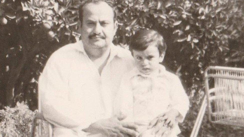 Basheer as a child with his father