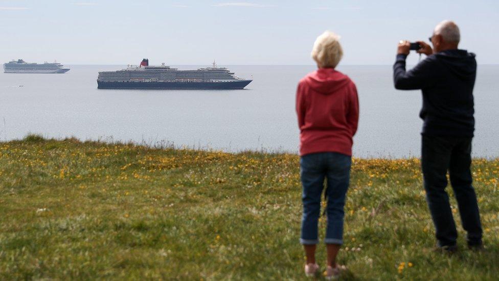 Cruise ships in Weymouth Bay