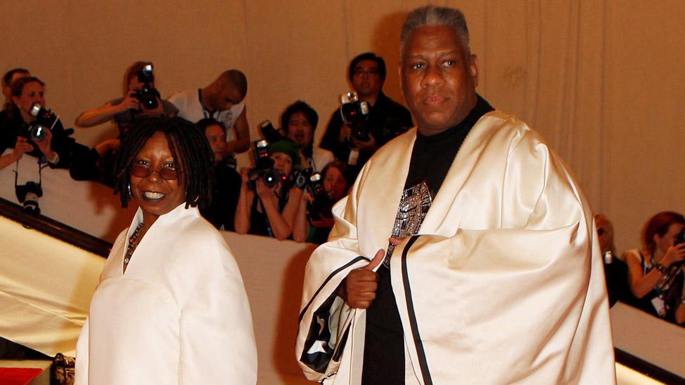 Andre Leon Talley with Whoopi Goldberg in 2010