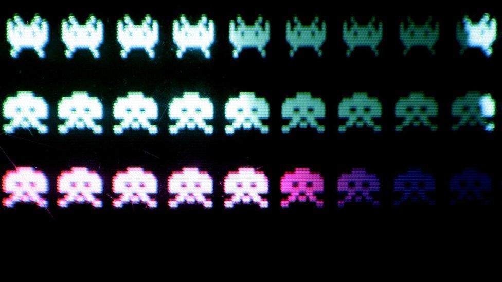 Space Invaders on screen