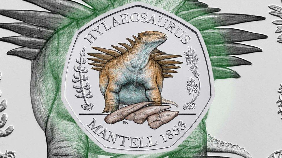 Hylaeosaurus-on-coin.