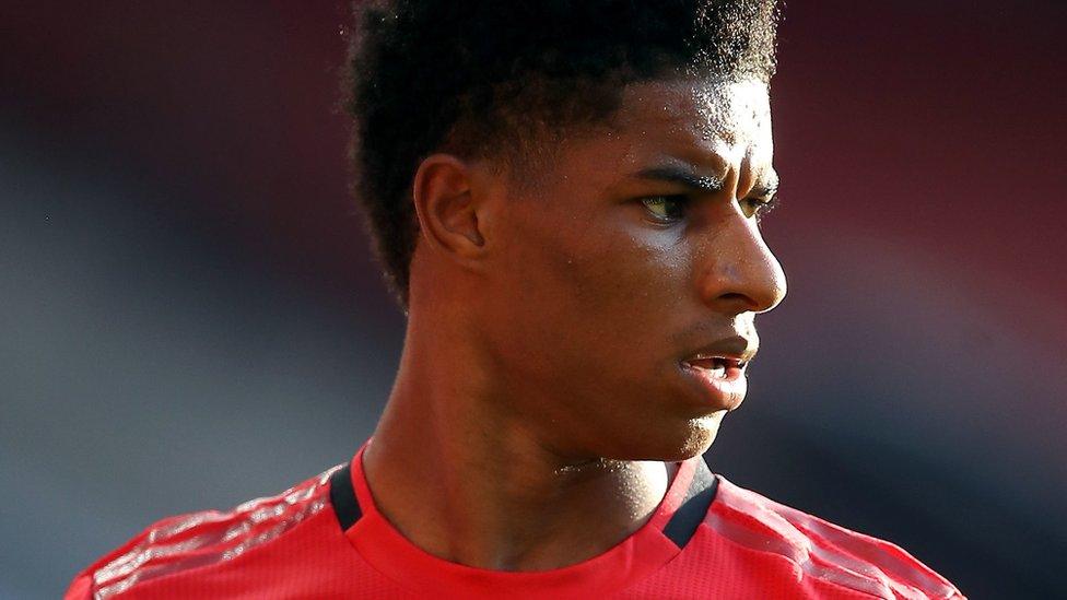 Marcus Rashford on the pitch