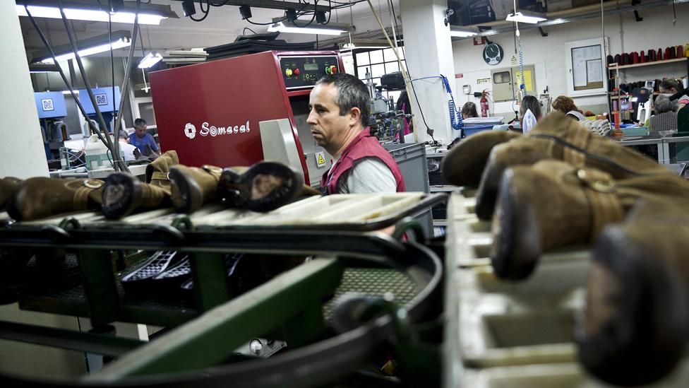 A shoe factory in northern Portugal