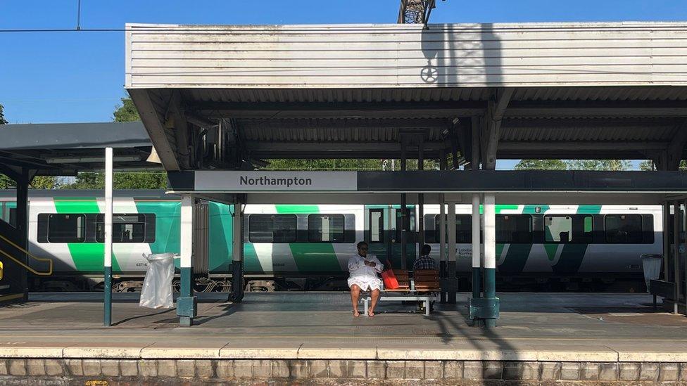 A platform at Northampton railway station