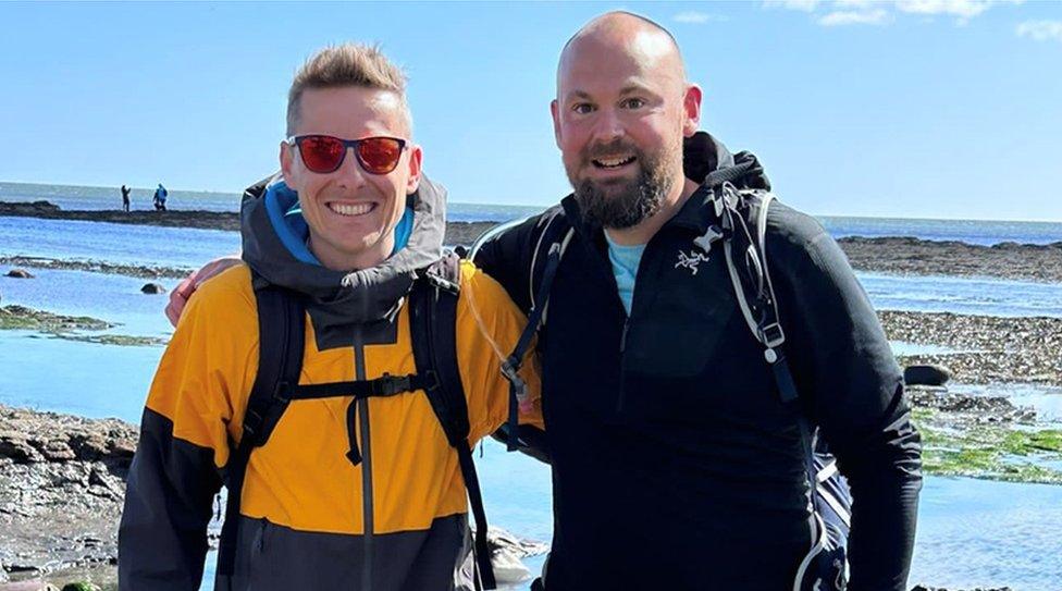 Matt Dyke, left, and Martin Church during the Coast to Coast