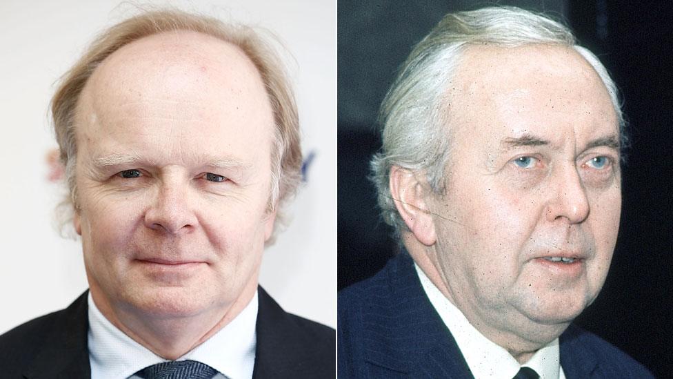 Jason Watkins and Harold Wilson in 1974