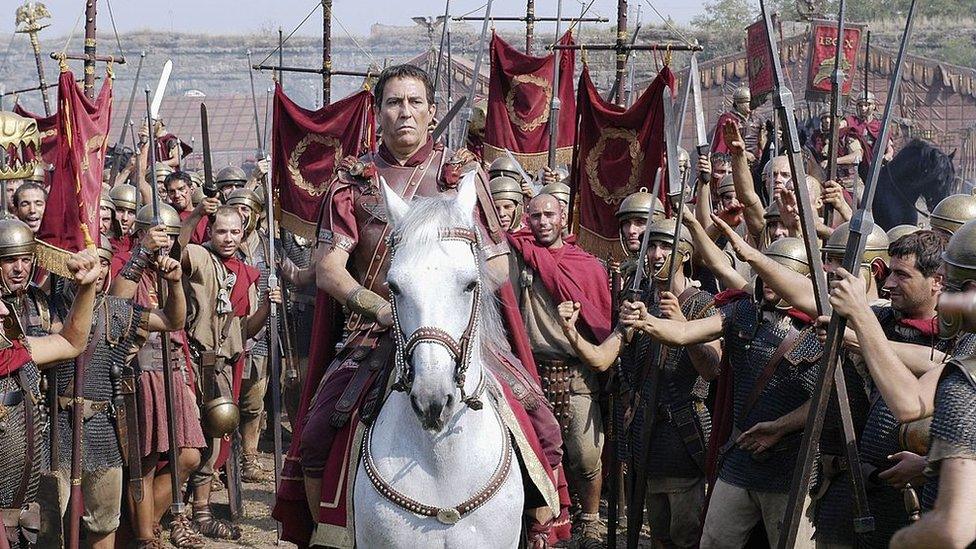 Ciarán Hinds as Julius Caesar in the US-made TV series Rome