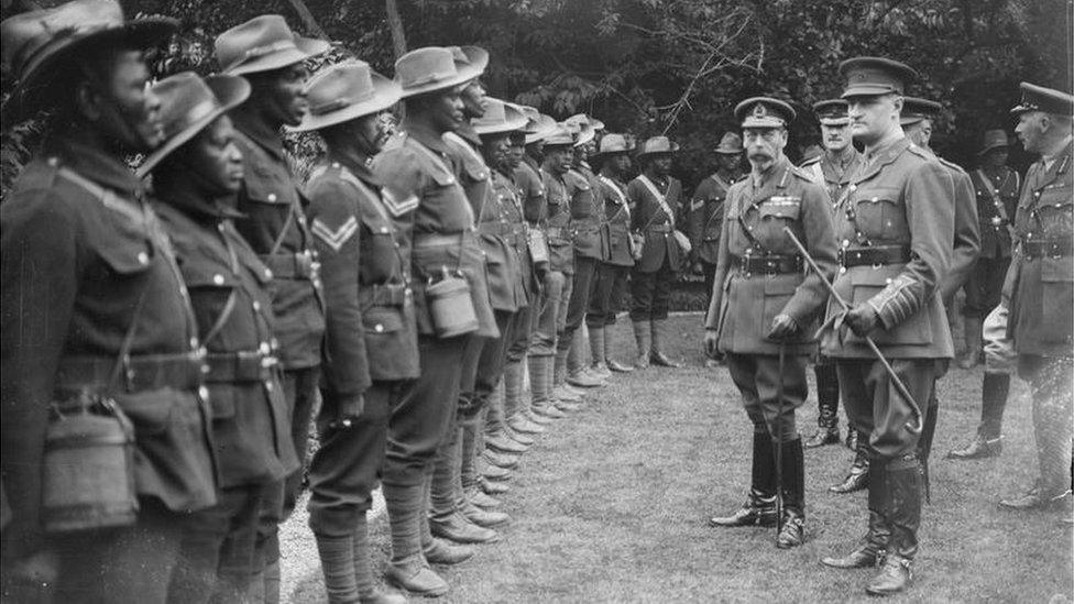 King George inspecting the SANLC