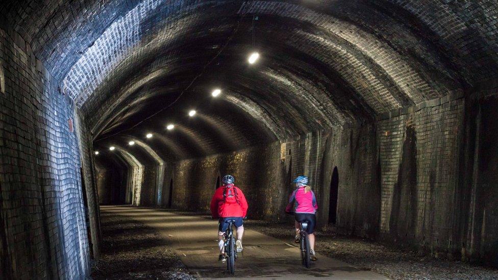 The newly opened tunnels are also lit