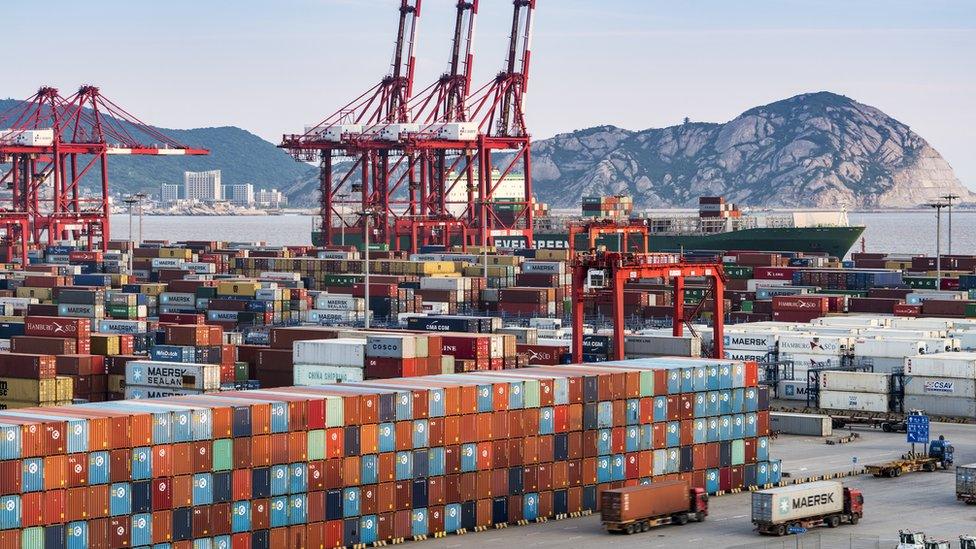 Containers at Shanghai Yangshan deepwater port