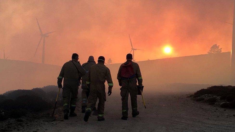 Firefighters at Moray scene