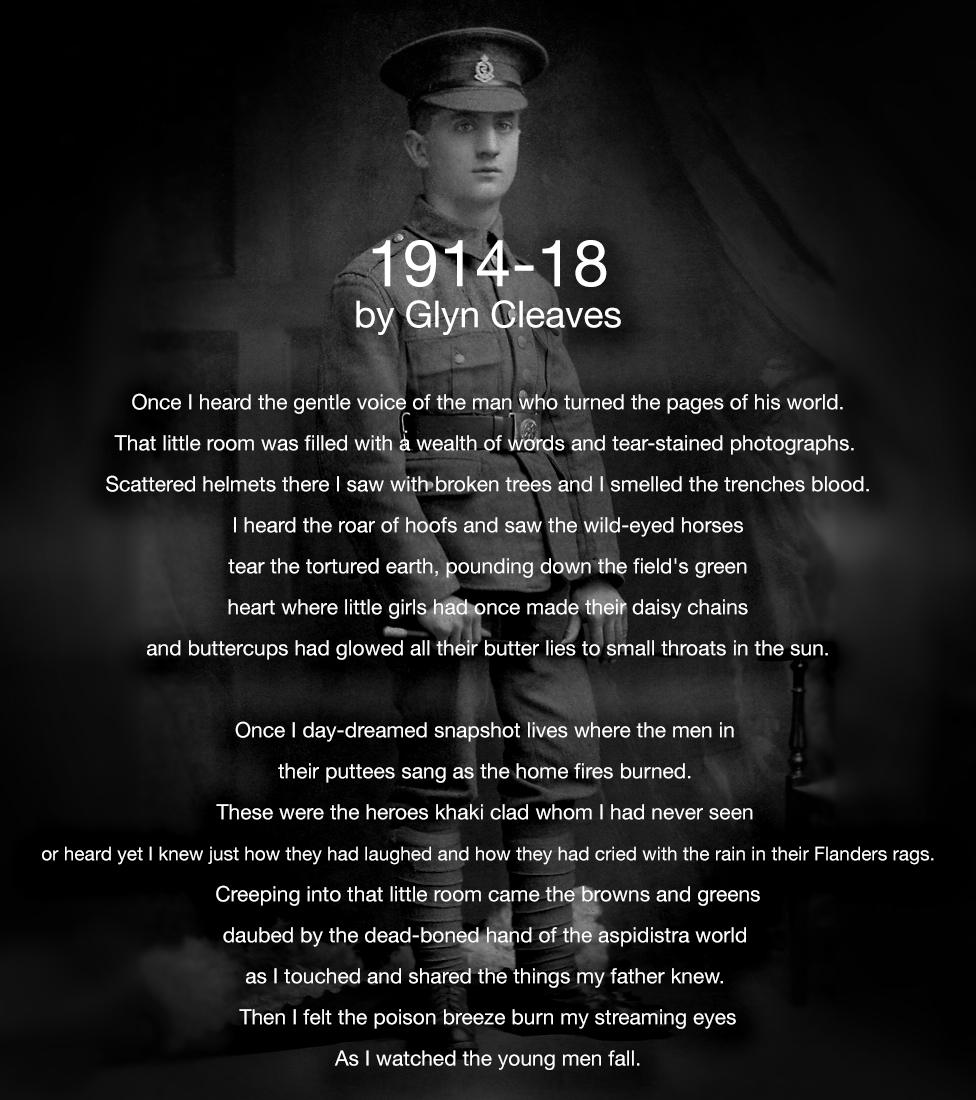 A poem written in honour of Private James Cleaves (pictured) from Abersychan, by his late son, Glyn.