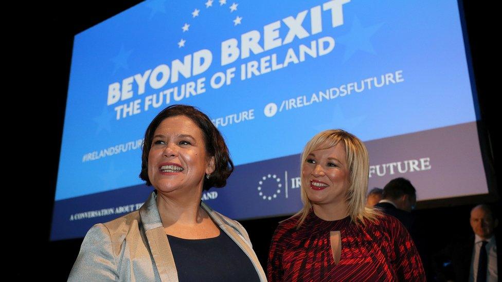 Sinn Féin president Mary Lou McDonald and vice-president Michelle O'Neill