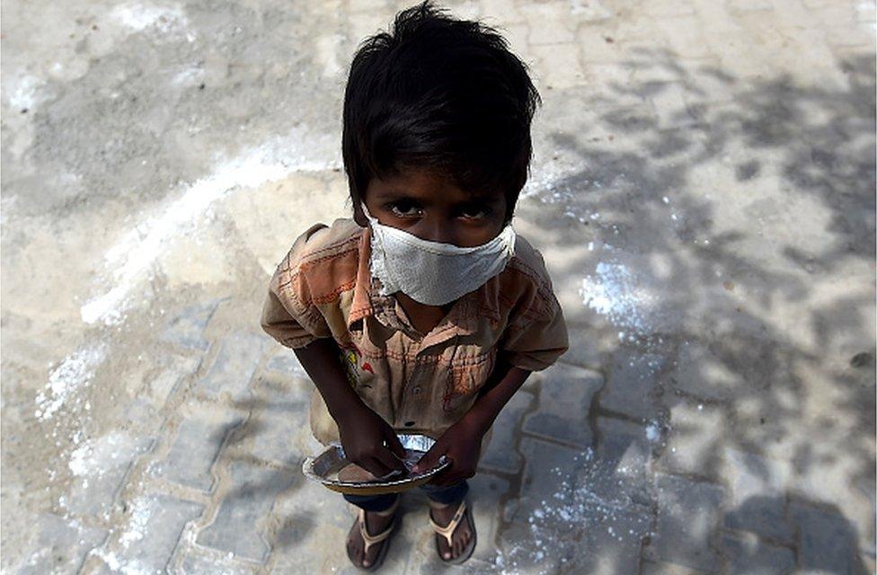 A street kid in India during coronavirus