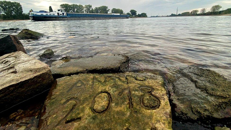 Stone with 2018 carved on it.