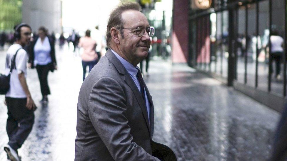 Actor Kevin Spacey arrives at Southwark Crown Court on Monday