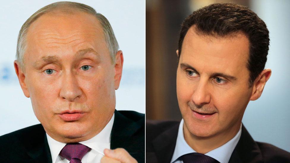 Russian President Vladimir Putin and Syrian President Bashar al-Assad