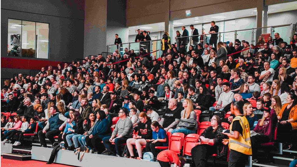 An Essex Rebels crowd at the Essex Sport Arena