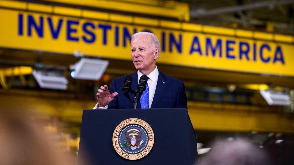 joe biden on an investing in america tour