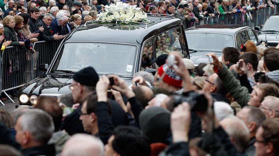 Savile's funeral in November 2011 at Leeds Cathedral