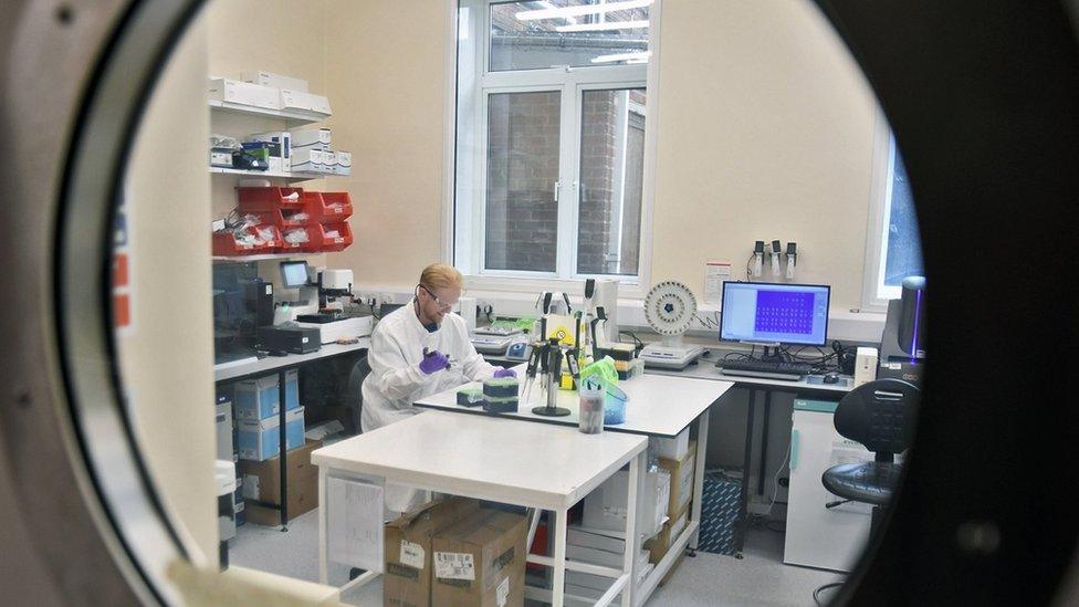 Lab technician prepares samples at one of the new labs at the Health Security Agency, Porton Down, Salisbury