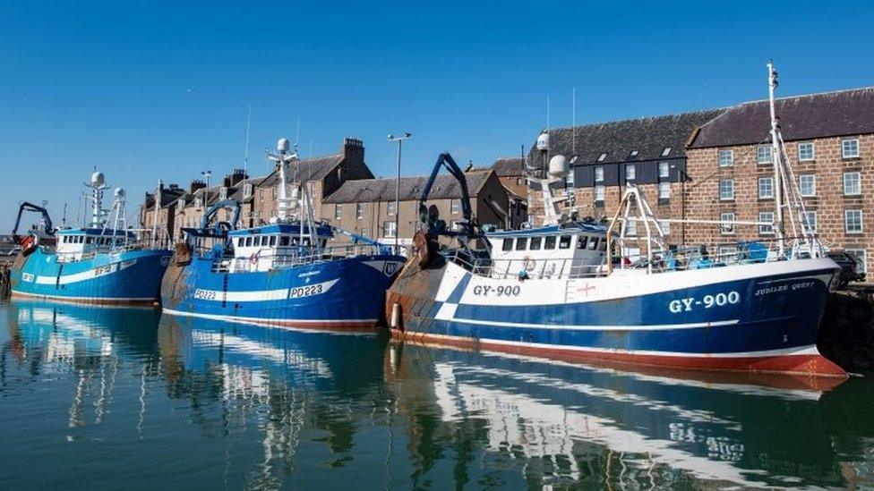 Fishing trawlers in Aberdeenshire