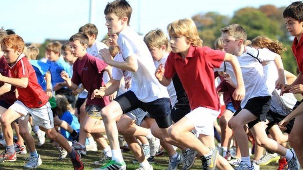 Seven-year-olds competing in sport