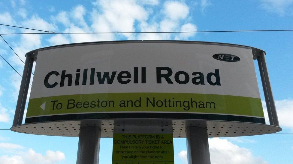 Chilwell Road tram sign