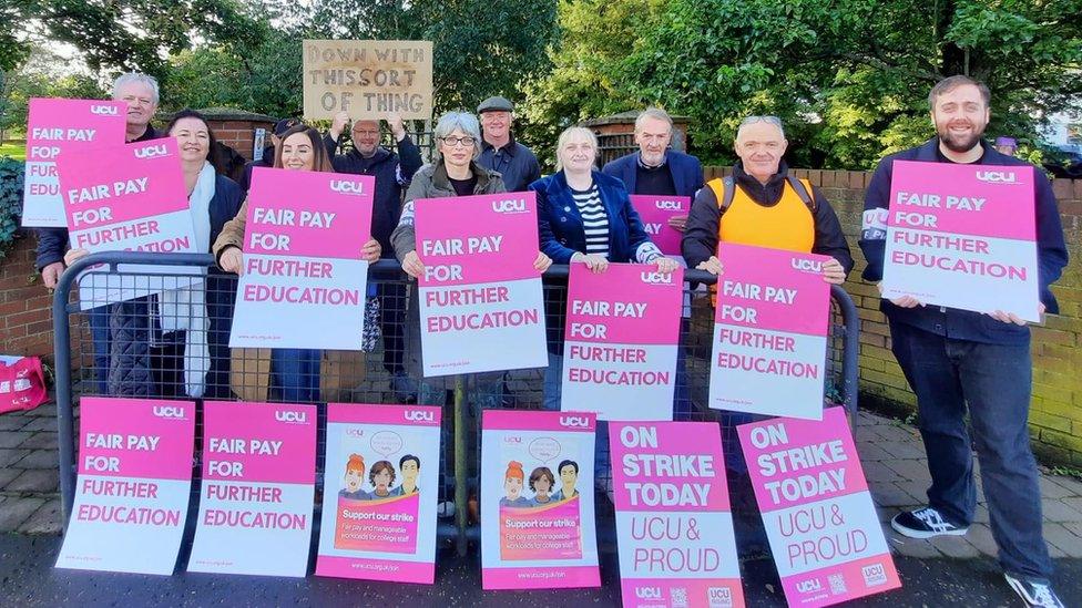 Coleraine Northern Regional College strike picket