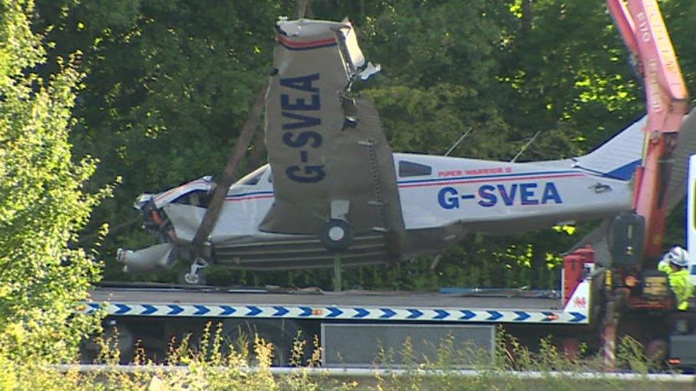 The plane being recovered