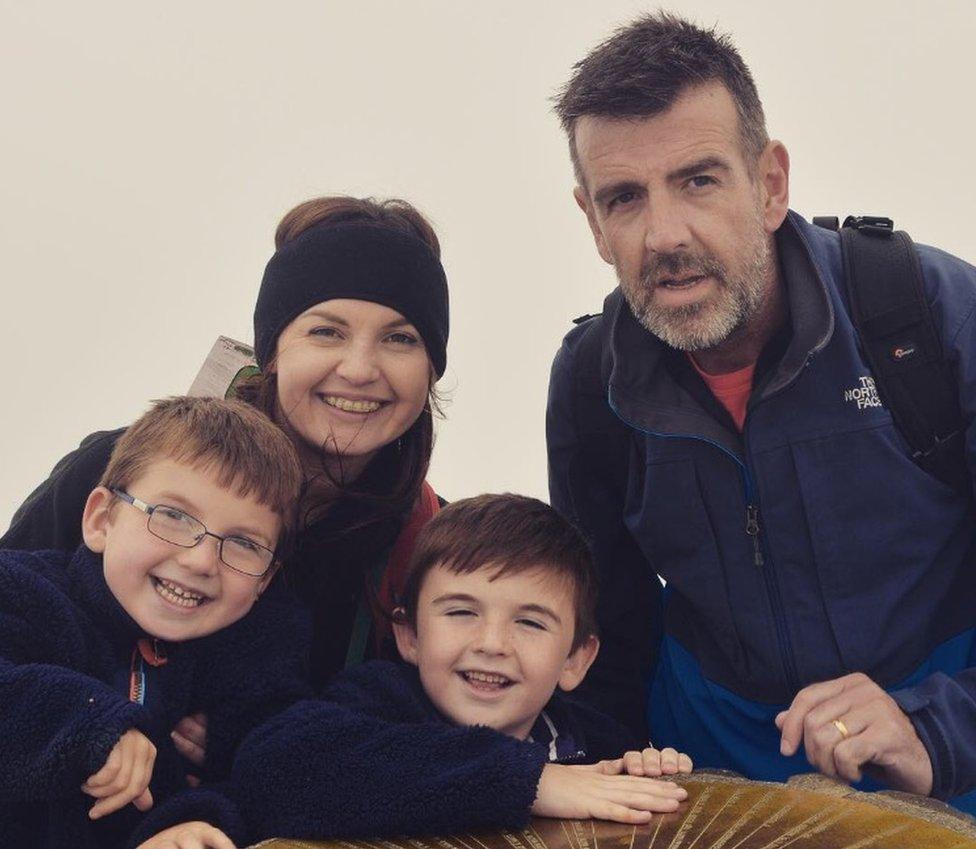 Becky and Irfon Williams with their two sons