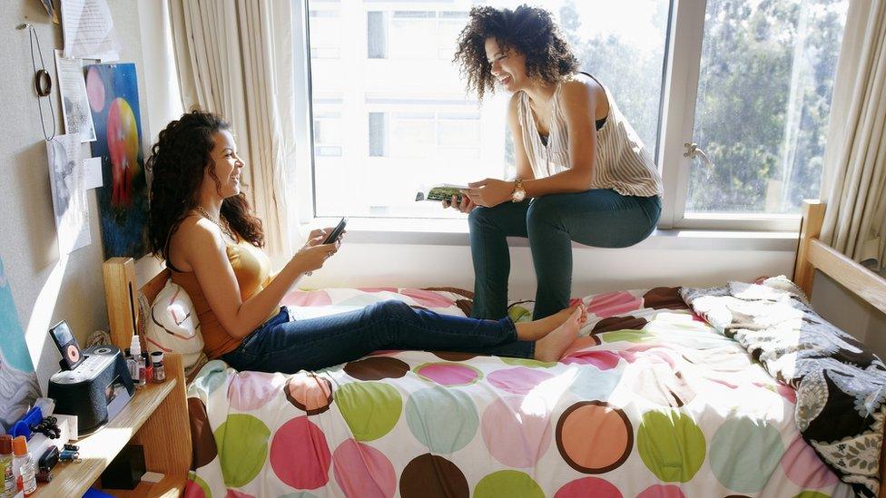 Two students chatting