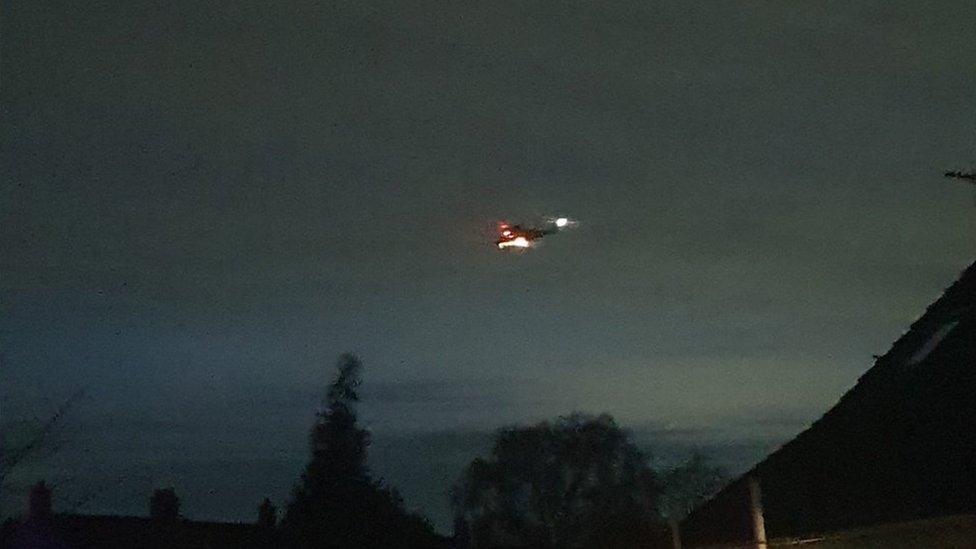 Air ambulance over Kirkby-in-Ashfield