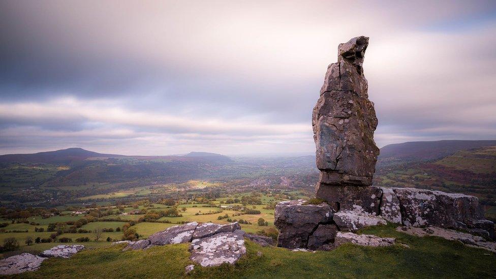 'The Lonely Shepherd' on the top of Llangattock Mountain in the Brecon Beacons by James Whelan