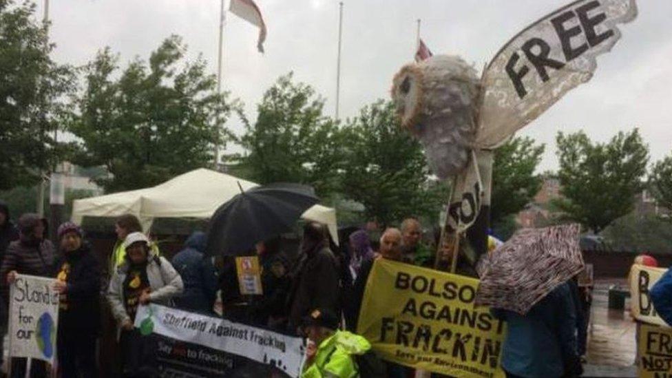 Protest outside Rotherham public inquiry