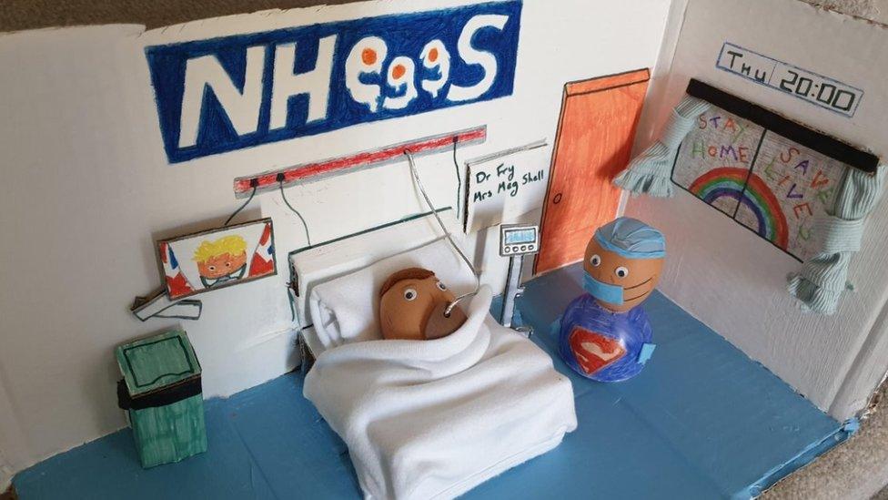 Diorama shows egg in hospital