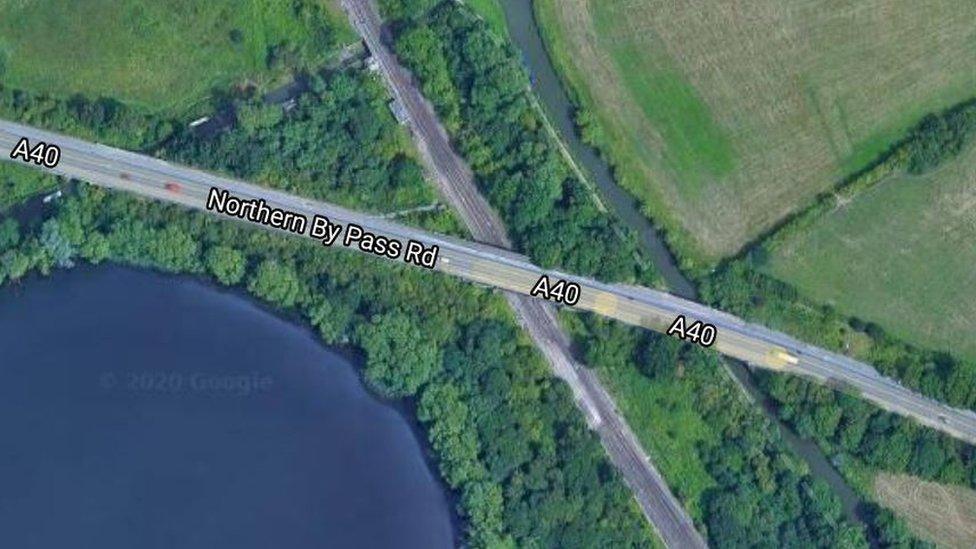 Google map of A40