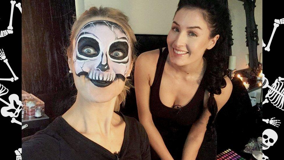 Hayley with the final make-up, alongside make-up artist Samantha Helen.