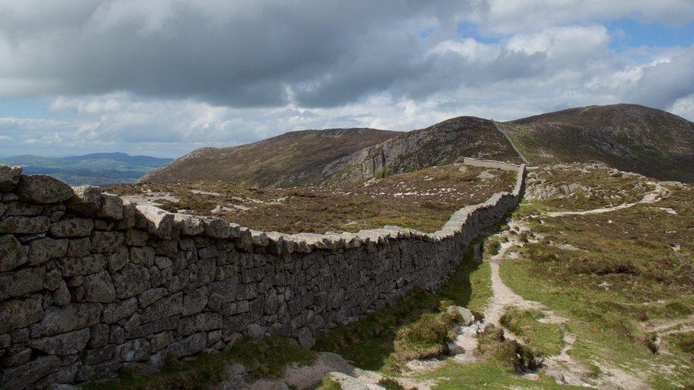 The Mourne wall on Slieve Bearnagh