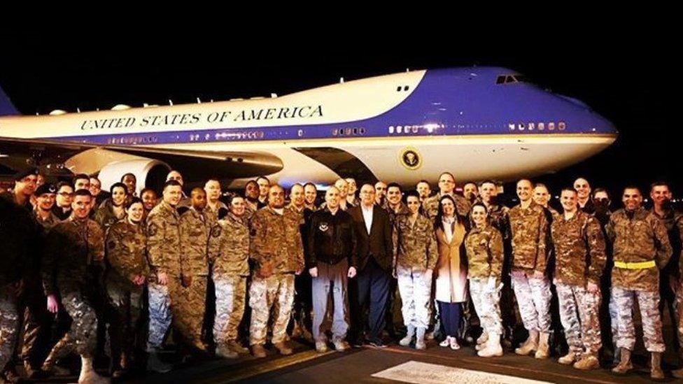 Air Force One on the ground at RAF Mildenhall