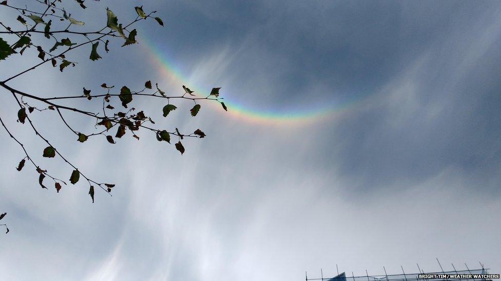 Upside down rainbow in the sky