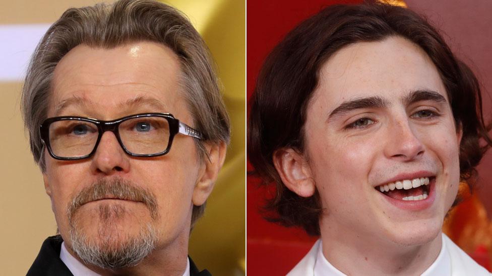 Gary Oldman and Timothee Chalamet