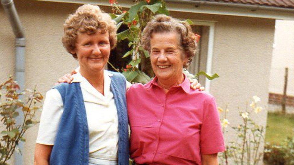 Joyce and her sister in law Gillian at her birthday in 1984