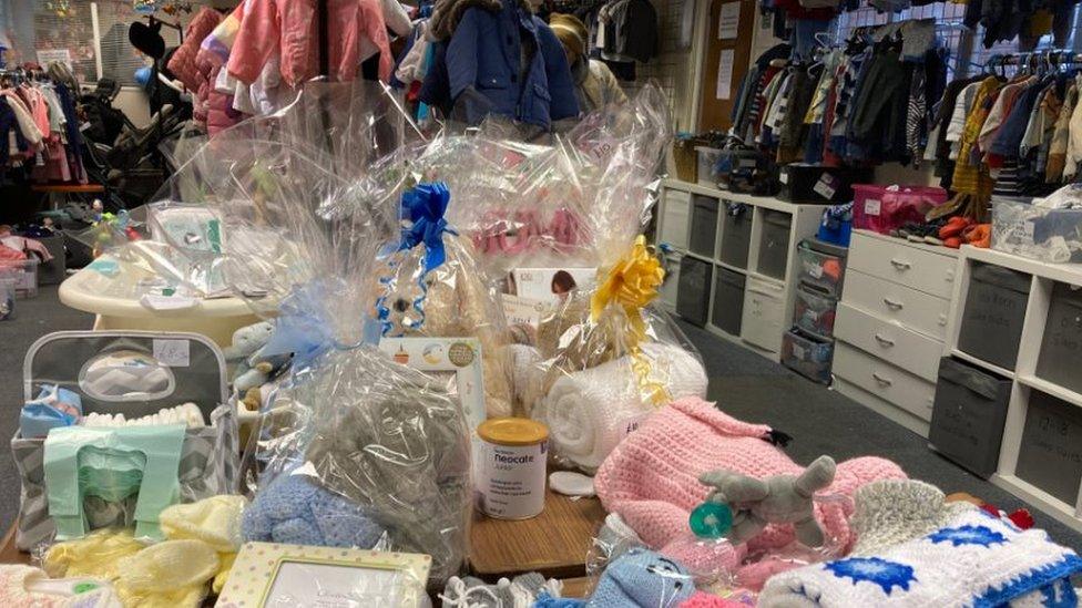 Items at a baby bank in Wisbech