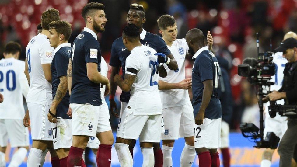 England versus France friendly football match at Wembley in November