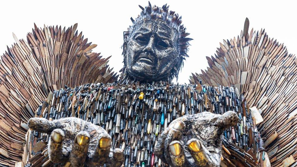 The Knife Angel statue