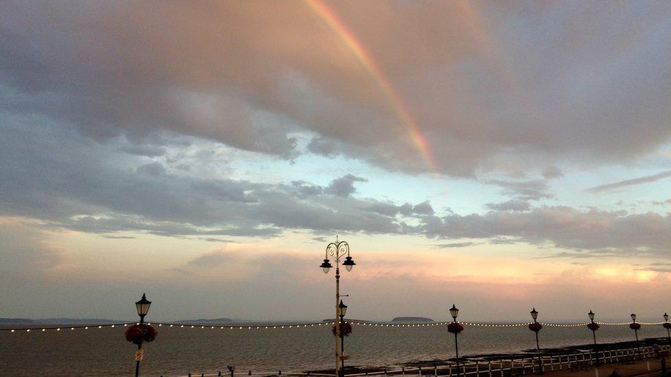 A rainbow captured by Mike Pender at Penarth Esplanade